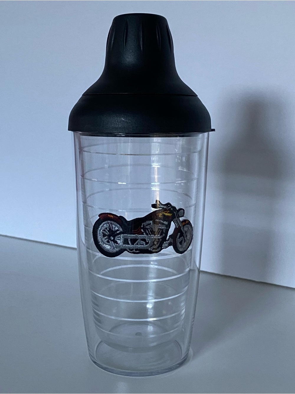 Tervis Motorcycle Tumbler shaker top Patch Bike 16 oz Clear Biker Rider Black